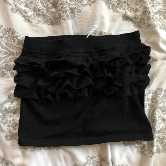 Ruffled Hem Tube Top